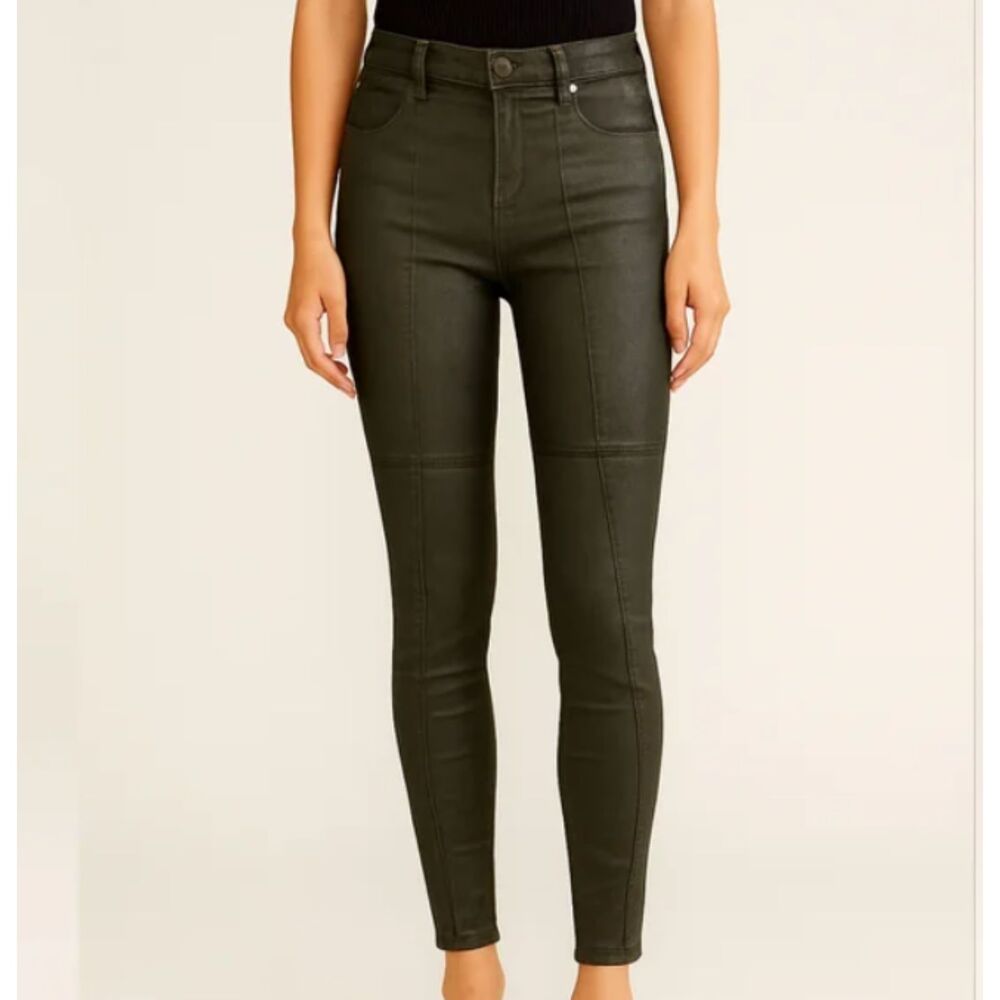 Free People Moto Skinny Pants Olive Green Stretch Size 27